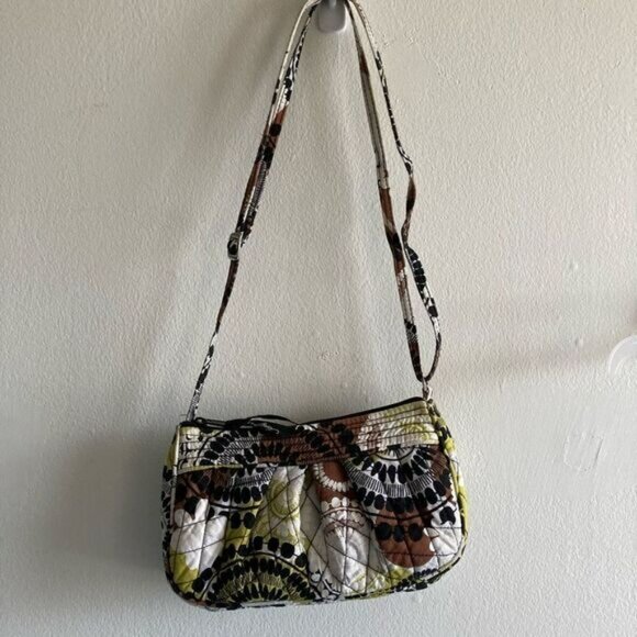 Vera Bradley Handbags - Vera Bradley purse brown black green white quilted pattern crossbody adjustable